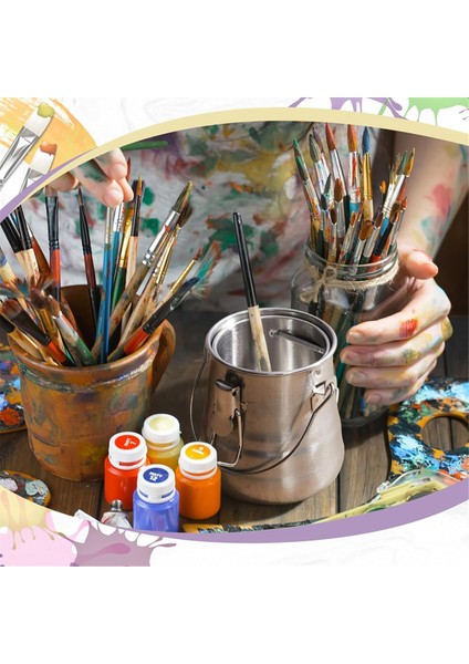 2 Adet Boya Fırçası Yıkayıcı Paslanmaz Çelik Çift Daldırma Tepsisi Bardak (Yurt Dışından) indirimleri