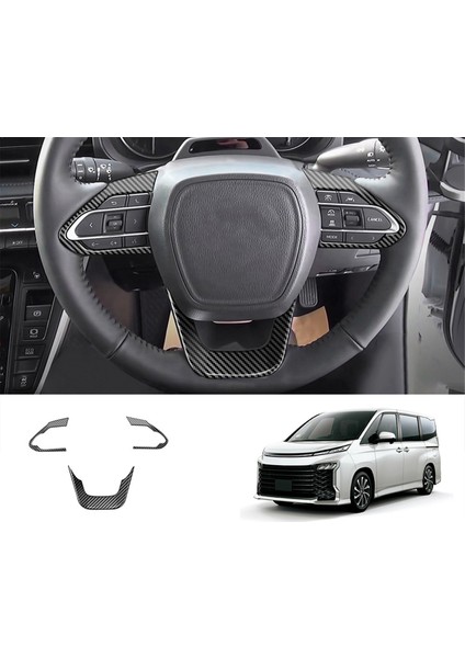 Araba Iç Direksiyon Simidi Kapağı Trim Sticker Kitleri Abs Karbon Fiber (Yurt Dışından)