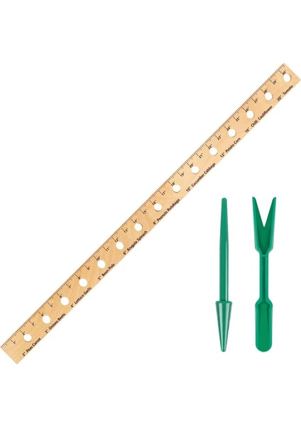 30 Inç Ahşap Bitki Cetveli, Delikli Katlanabilir Tohum Ekim Cetveli (Yurt Dışından)