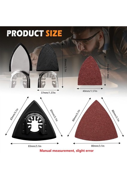 208 Adet Salınımlı Alet Zımpara Pedleri Seti, Üçgen Zımpara Pedleri ile (Yurt Dışından) modelleri