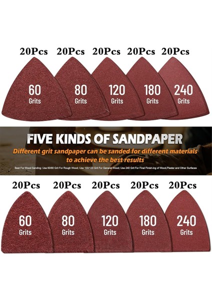 208 Adet Salınımlı Alet Zımpara Pedleri Seti, Üçgen Zımpara Pedleri ile (Yurt Dışından) indirimleri