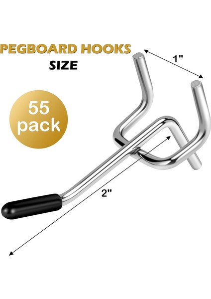 Pegboard Kancaları 55 Paket 2 Inç, Asmak Için, 1/4 Inçe Uygun (Yurt Dışından)