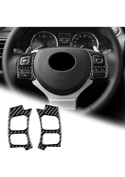 Karbon Fiber Araba Direksiyon Simidi Düğme Paneli Kapağı Çıkartma Döşeme (Yurt Dışından)