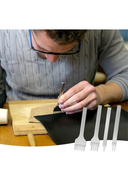 14 Adet Deri Işleme Aletleri 4mm 1/2/4/6 Delgeç ve Iğne ile (Yurt Dışından) indirimleri