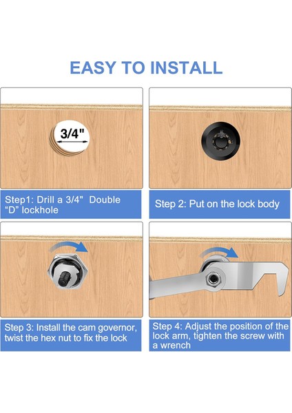 Anahtarlı Siyah Alet Kutusu Kilidi, Rv Kilidi CM1917 CM1930 1-1/8-Inç (Yurt Dışından) modelleri