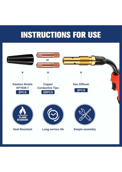 Kaynak Tabancası Seti A Için Akı Çekirdekli Havasız Nozul Seti (Yurt Dışından) indirimleri