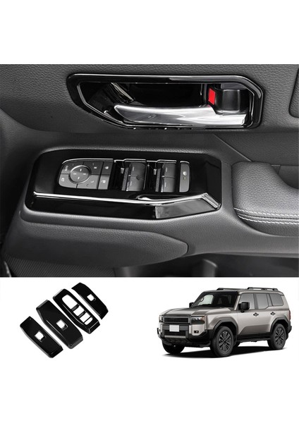 Araba Camı Kaldırma Anahtarı Paneli Trim Çıkartmaları Parlak Siyah (Yurt Dışından)