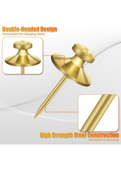 60 Adet Çift Başlı Çivi Resimleri Asmak Için, Altın (Yurt Dışından) indirimleri