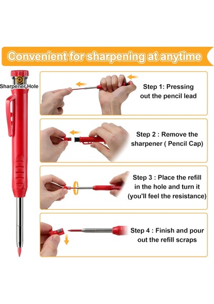 4 Mekanik Marangoz Kalemi ve 24 Yedek Içeren Mekanik Kalem Seti (Yurt Dışından) modelleri