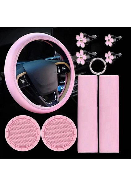 Kadınlar Için 10 Adet Direksiyon Kılıfı Sevimli Aksesuar Seti Pembe (Yurt Dışından) indirimleri