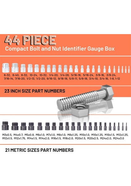 44 Parça Somun ve Cıvata Standart ve Metrik Set (Yurt Dışından) fiyatları