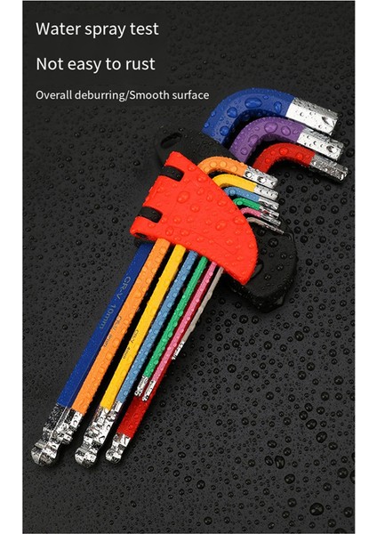 9 Parça Altıgen Anahtar Seti L Anahtar Takımı Uzun Kol Altıgen Anahtar Seti 1,5 Mm'den 10 Mm'ye (Yurt Dışından) indirimleri