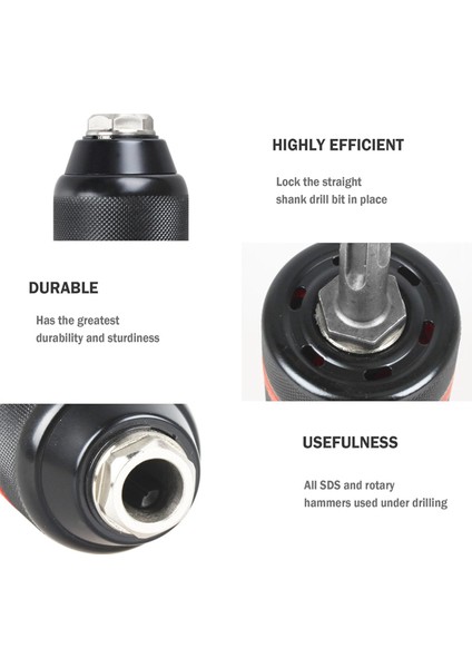 Sds-Plus Şaftlı 3 Çene Sds Chuck Adaptörü (Yurt Dışından)