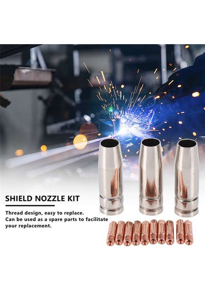 35 Adet 15AK Kaynak Torç Sarf Malzemeleri 0.8mm Mıg Torç Gaz Nozulu (Yurt Dışından) fiyatları