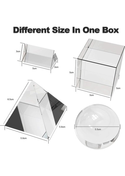 4 Paket K9 Optik Kristal Fotoğraf Prizma Seti, 55MM Top Dahil (Yurt Dışından) modelleri