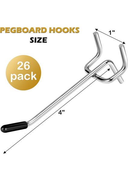 Pegboard Kancaları 26 Paket 4 Inç, Asmak Için, 1/4 Inçe Uygun (Yurt Dışından) fiyatları