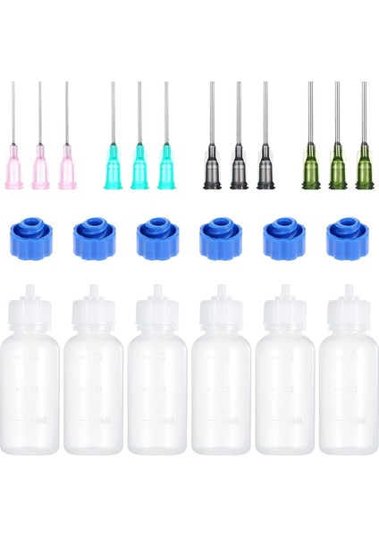 6 Adet Iğne Ucu Sıkma Şişeleri, 30ML Plastik Damlalıklı Şişe (Yurt Dışından)