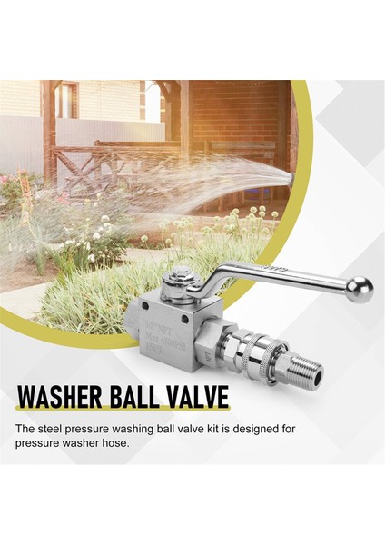 Yüksek Basınçlı Yıkama Makinesi Küresel Vana Takımı 3/8 Inç Hızlı Bağlantı 4500 Psi (Yurt Dışından) indirimleri