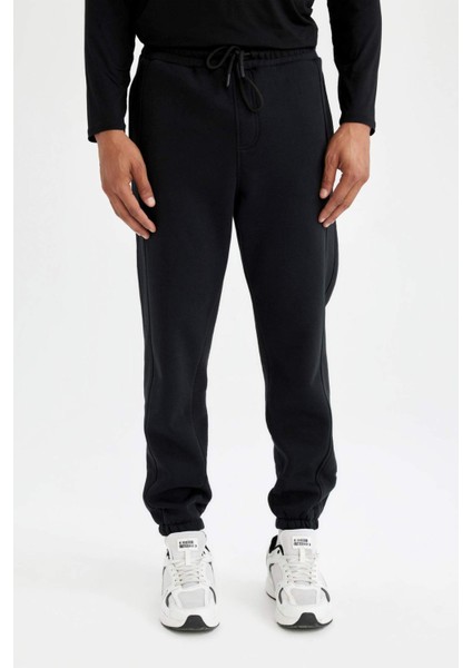 Fit Standart Fit Beli Bağcıklı Lastikli Paça Basic Düz Cepli Jogger Eşofman Altı Y2283AZ23AU