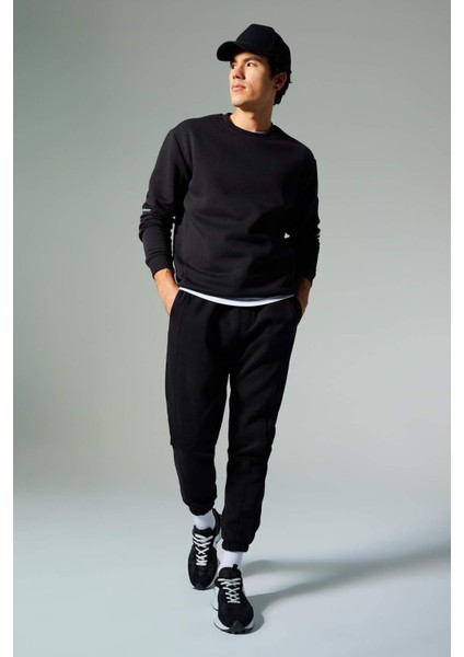 Fit Standart Fit Beli Bağcıklı Lastikli Paça Basic Düz Cepli Jogger Eşofman Altı Y2283AZ23AU