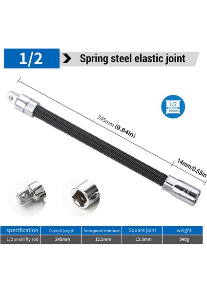 2 Adet 1/2'12.5mm Manşon Uzatma Çubuğu Elastik Bağlantı Çubuğu (Yurt Dışından)