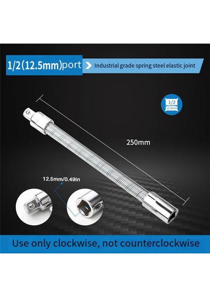 2 Adet 1/2'12.5mm Manşon Uzatma Çubuğu Elastik Bağlantı Çubuğu (Yurt Dışından)