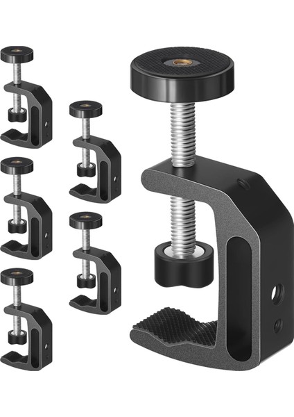 1/4 Inç ve 3/8 Inç Dişli Delikli 6 Adet Evrensel C Kelepçesi (Yurt Dışından)