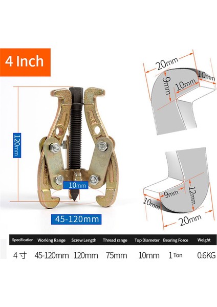 4-Inç 3-Tırnaklı Lamar Mekanik Lamar Rulman Çektirme Aparatı 2-Tırnaklı Araba Aleti (Yurt Dışından) indirimleri