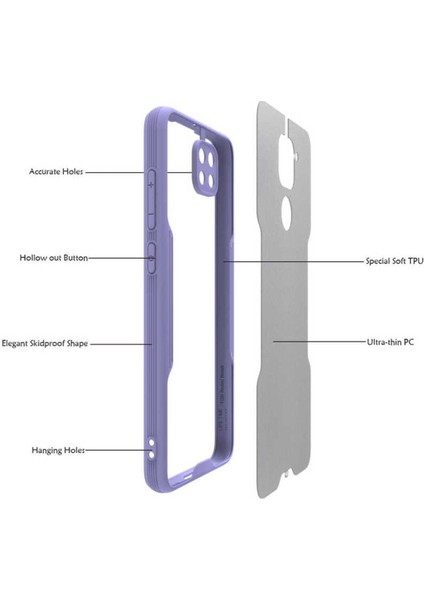 Xiaomi Redmi Note 9 Uyumlu Kılıf 0,2mm Ultra Ince Kamera Lensi Korumalı