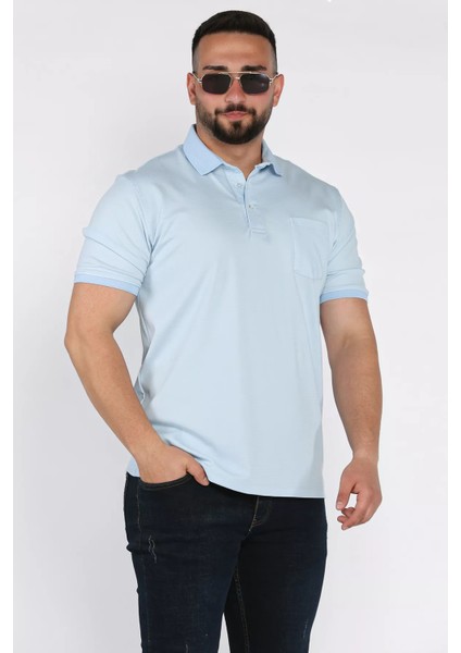 Erkek Polo Yaka Tek Cepli Desenli Tişört P-00015832