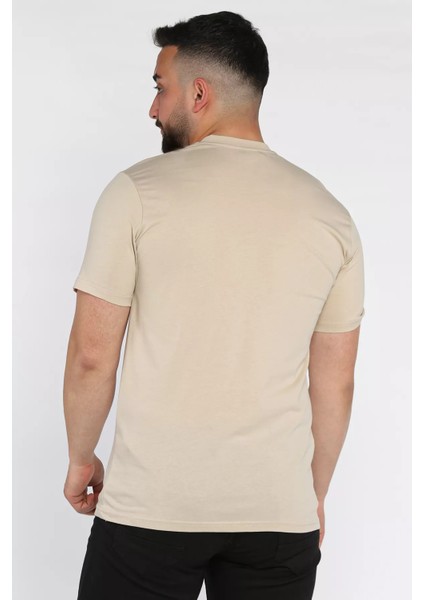 Erkek Bisiklet Yaka Silikon Kabartma Baskılı Tişört P-00015046 modelleri