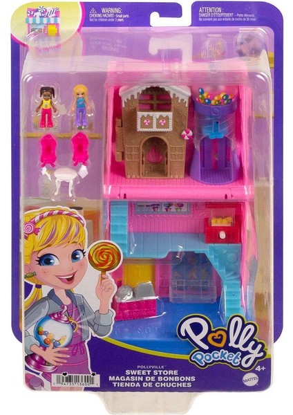 HNB03 Polly Pocket Pollyville Şeker Dükkanı Oyun Seti