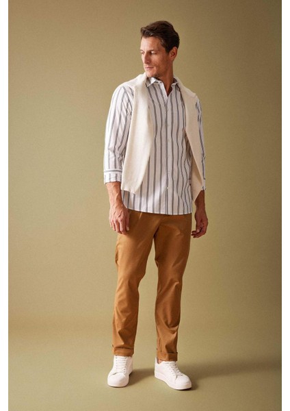 Gabardin Pantolon Tailored Regular Fit Cepli Duble Paça A5115AX23AU fırsatları
