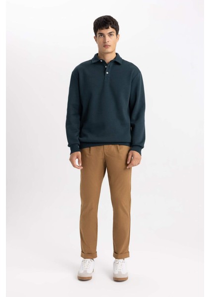 Gabardin Pantolon Tailored Regular Fit Cepli Duble Paça A5115AX23AU indirimleri