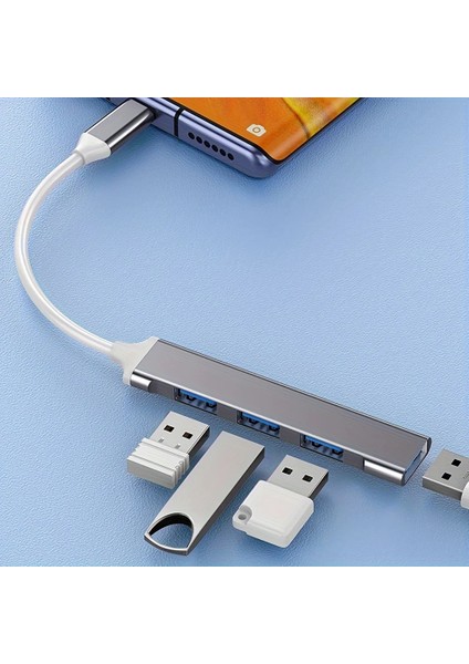 Type-C Girişli USB Çoğaltıcı Typec To USB 3.1 Hub 4 Ports (Macbook Bilgisayar Tablet Telefon Uyumlu) USB Çoklayıcı fiyatları