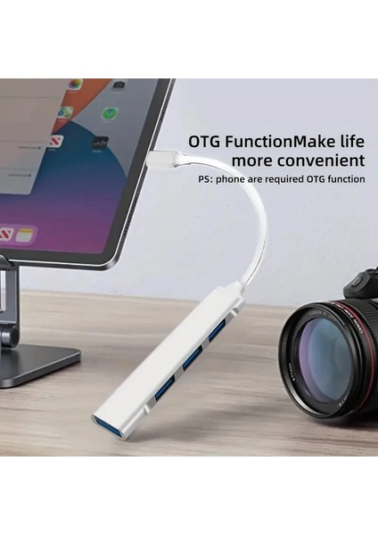 Type-C Girişli USB Çoğaltıcı Typec To USB 3.1 Hub 4 Ports (Macbook Bilgisayar Tablet Telefon Uyumlu) USB Çoklayıcı