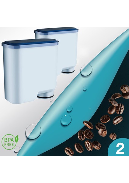 Pure Kafe Ph012 - Philips Saeco Aquaclean Için Kahve Makinesi Su Filtresi 2 Adet