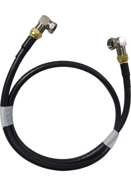 (3 Metre) L Tipi F Konnektörlü Anten Kablosu 90 Derece Çevirmeli Black