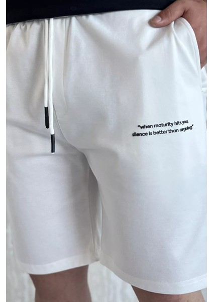 Yazı Baskılı Erkek Şort P-00017393 fırsatları