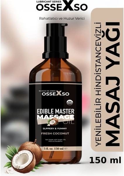 Doğal Hindistan Cevizli Aromaterapi Masaj Yağı 150ML, Yenilebilir ve Etkili