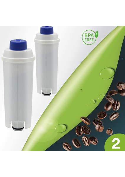 Pure Kafe Ds012 - Delonghi Dlsc002 Için 2 Adet Kahve Makinesi Su Filtresi