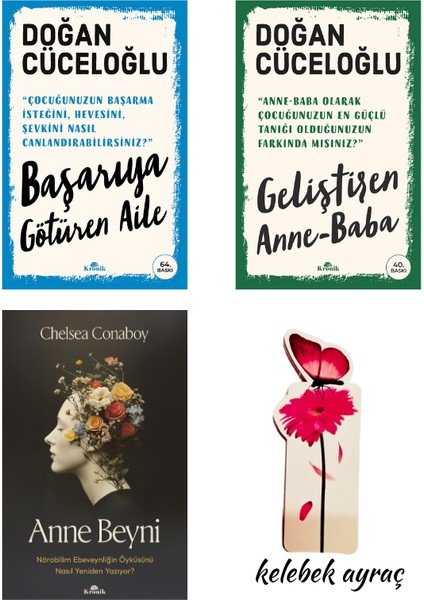 Geliştiren Anne-Baba / Anne Beyni / Başarıya Götüren Aile 3 Kitap Set + Kelebek Ayraç