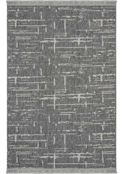 Sunny Gri Krem Çizgili Makine Halısı Yumuşak Dokuma Bukleli Modern Ev Oda Salon Oturma Odası Halısı