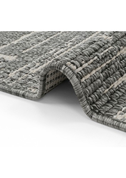 Sunny Gri Krem Çizgili Makine Halısı Yumuşak Dokuma Bukleli Modern Ev Oda Salon Oturma Odası Halısı