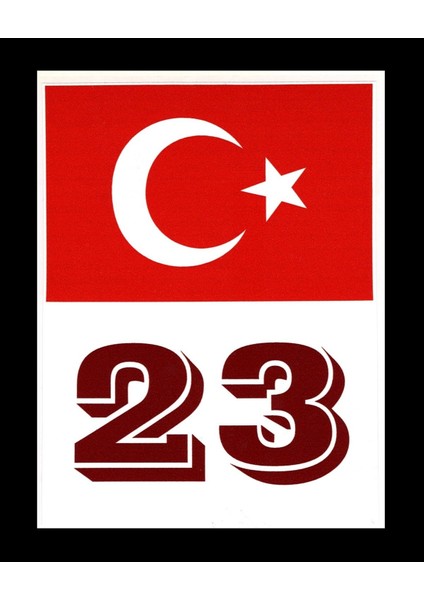 Türkiye Bayraklı Elazığ 23 Plaka Kodu Ön Cam Sticker