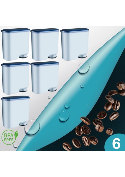 Pure Kafe Ph012 - Philips Saeco Aquaclean Için Kahve Makinesi Su Filtresi 6 Adet