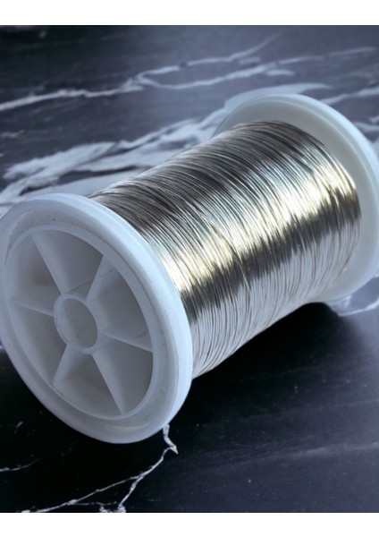 0.40 mm (100 Gram -90 Metre) Gümüşlü Filografi , Çiçek , Gelin , Takı ve Bijuteri Teli