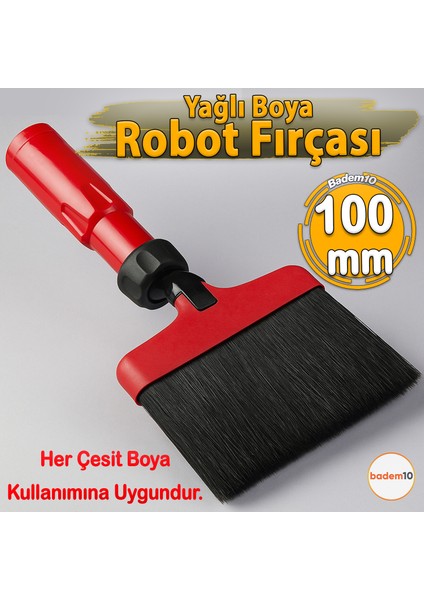 100 mm Ayarlanabilir Açılı Yağlı Robot Boya Boyama Fırçası Dönüşlü Kısa Saplı Dayanıklı Ergonomik