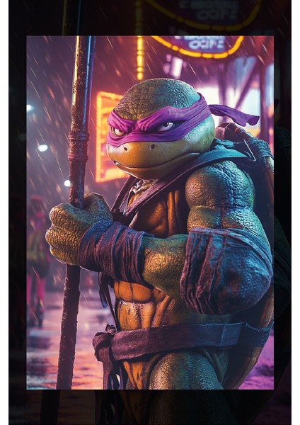 Donatello Ninja Kaplumbağalar ve Silahı Kanvas Tablo
