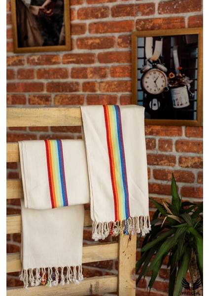 Rainbow Peşkir 45X90 cm %100 Koton Gökkuşağı El/baş Havlusu